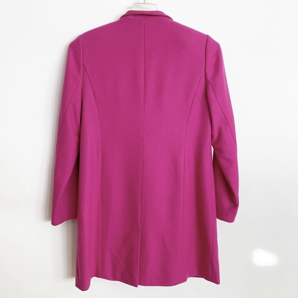 Tibi Asymmetrical Ruffle Wool Coat - Pink - Tibi Size 6 - Picture 4 of 8